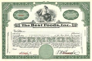Best Foods, Inc. - Stock Certificate